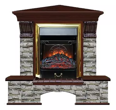 Комплект из электрокамина напольного и портала (122x83х109 см) Бостон К Алтай угл. Majestic BR БКУ00012