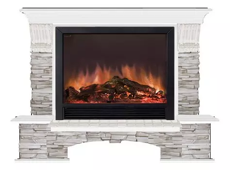 Комплект из электрокамина напольного и портала (149х42х123 см) Бостон К Мисхор Sharm 33 BL БКШ00059