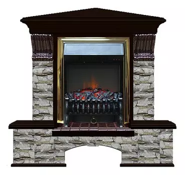 Комплект из электрокамина напольного и портала (122x83x109 см) Бостон К Алтай угл. Fobos BR БКУ00002