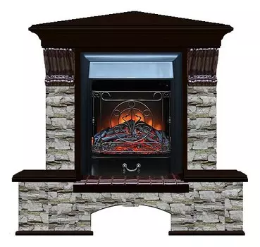 Комплект из электрокамина напольного и портала (122x83х109 см) Бостон К Алтай угл. Majestic BL БКУ00003