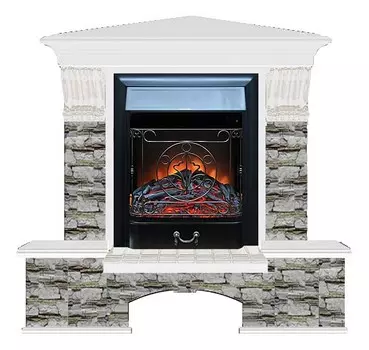 Комплект из электрокамина напольного и портала (122x83х109 см) Бостон К Алтай угл. Majestic BL БКУ00019
