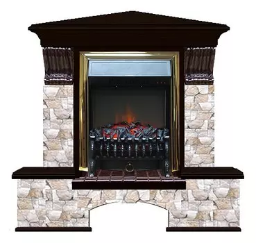 Комплект из электрокамина напольного и портала (122x83x109 см) Бостон К Арбат угл. Fobos BR БКУ00022