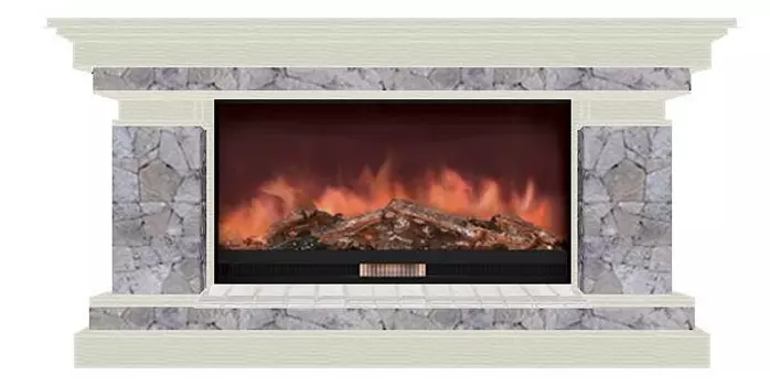 Комплект из электрокамина напольного и портала (143x45x80 см) Брайтон Марсель Premier S86 БР000009