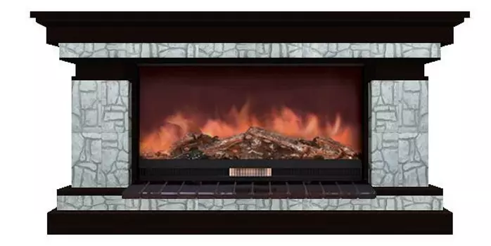 Комплект из электрокамина напольного и портала (143x45x80 см) Брайтон Старый Город Premier S86 БР000011