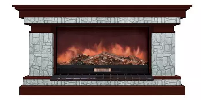 Комплект из электрокамина напольного и портала (143x45x80 см) Брайтон Старый Город Premier S86 БР000013