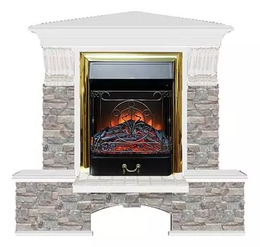 Комплект из электрокамина напольного и портала (122x83х109 см) Бостон К ГЦ угл. Majestic BR БКУ00080