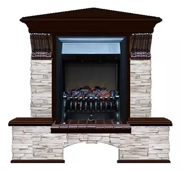 Комплект из электрокамина напольного и портала (122x83x109 см) Бостон К Мисхор угл. Fobos BL БКУ00105