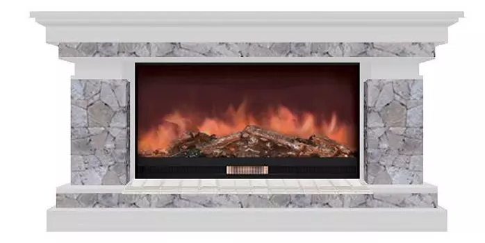 Комплект из электрокамина напольного и портала (143x45x80 см) Брайтон Марсель Premier S86 БР000010