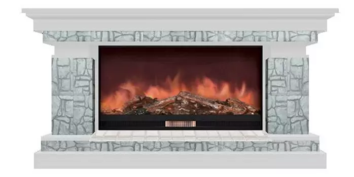 Комплект из электрокамина напольного и портала (143x45x80 см) Брайтон Старый Город Premier S86 БР000015