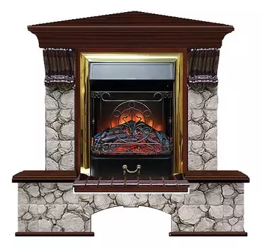 Комплект из электрокамина напольного и портала (122x83х109 см) Бостон К Карелия угл. Majestic BR БКУ00092