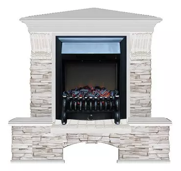 Комплект из электрокамина напольного и портала (122x83x109 см) Бостон К Мисхор угл. Fobos BL БКУ00113