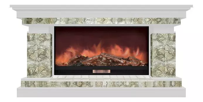 Комплект из электрокамина напольного и портала (143x45x80 см) Брайтон Карелия Premier S86 БР000005