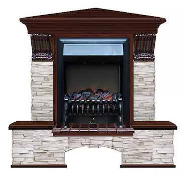 Комплект из электрокамина напольного и портала (122x83x109 см) Бостон К Мисхор угл. Fobos BL БКУ00109