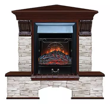 Комплект из электрокамина напольного и портала (122x83х109 см) Бостон К Мисхор угл. Majestic BL БКУ00111