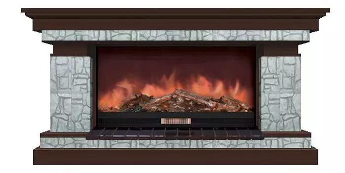 Комплект из электрокамина напольного и портала (143x45x80 см) Брайтон Старый Город Premier S86 БР000012