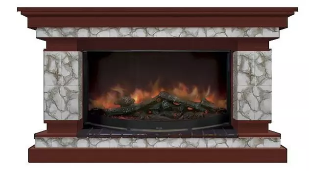 Комплект из электрокамина напольного и портала (143x45x82.5 см) Лорд Карелия Rondo 86 ЛО000018