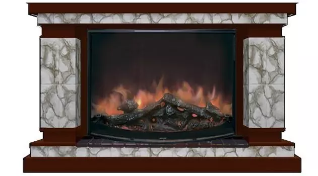 Комплект из электрокамина напольного и портала (143x45x82.5 см) Лорд Карелия Rondo 36 ЛО000033