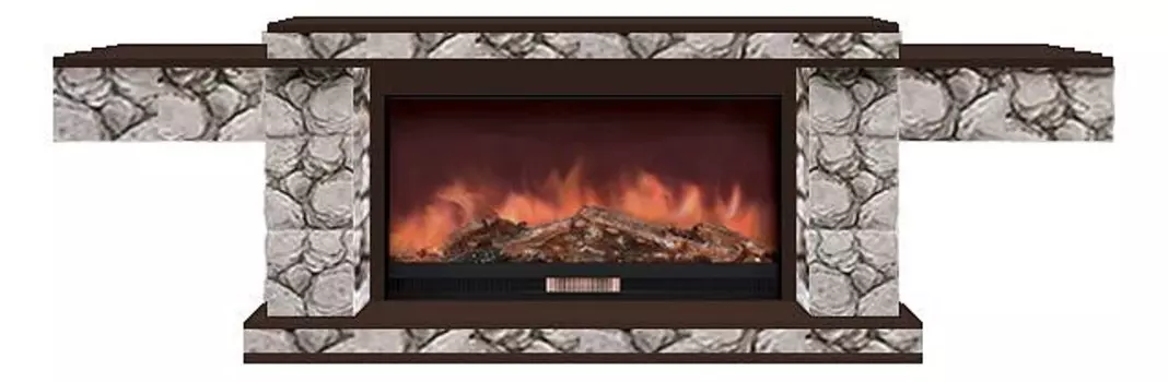 Комплект из электрокамина напольного и портала (217.5х41.5х70 см) Тауэр Карелия Premier S86 ТА000002