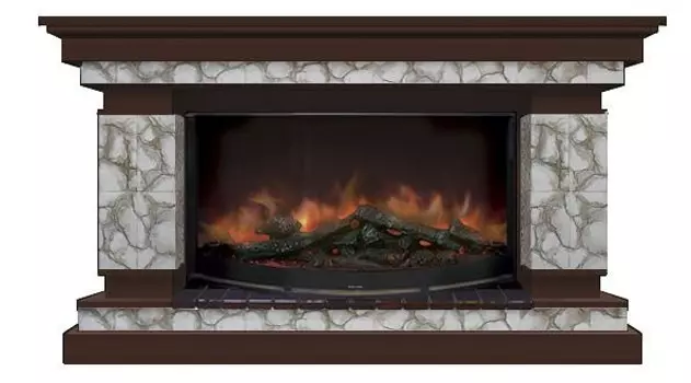 Комплект из электрокамина напольного и портала (143x45x82.5 см) Лорд Карелия Rondo 86 ЛО000017