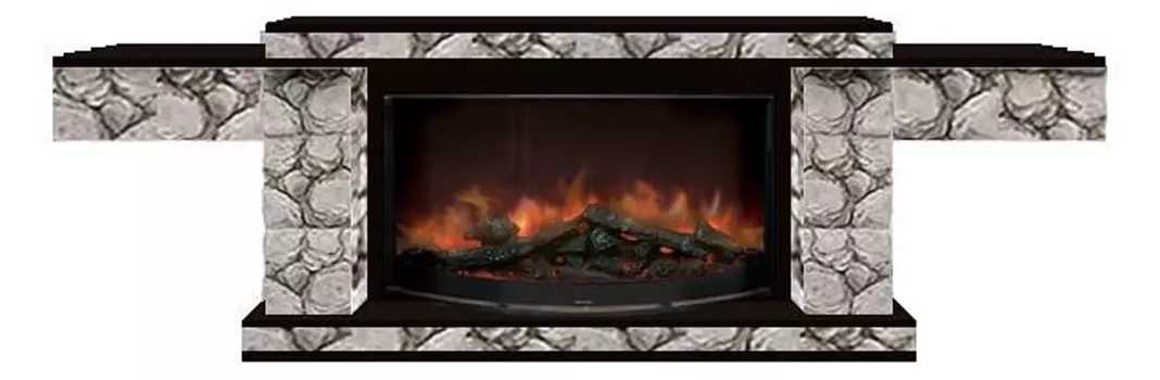 Комплект из электрокамина напольного и портала (217.5х41.5х70 см) Тауэр Карелия Rondo S86 ТА000016