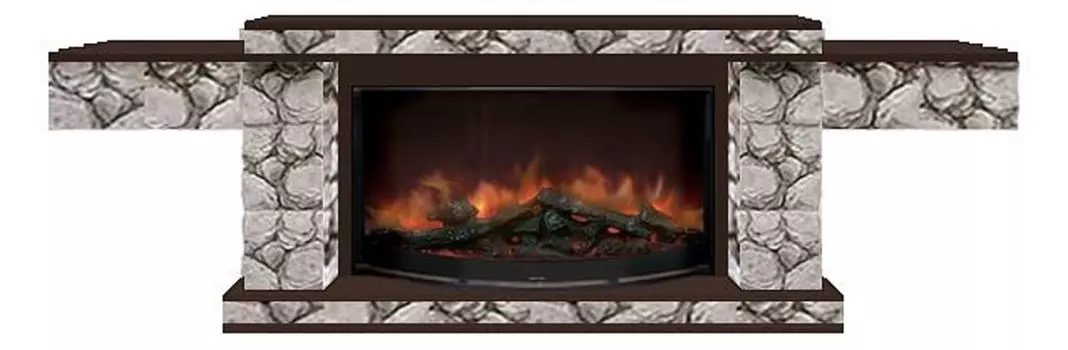 Комплект из электрокамина напольного и портала (217.5х41.5х70 см) Тауэр Карелия Rondo S86 ТА000017