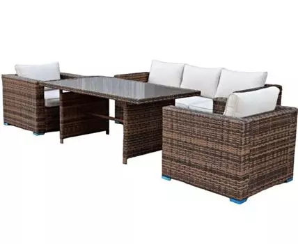 Комплект мебели KARL с обеденным столом коричневый (Бежевый, 180)