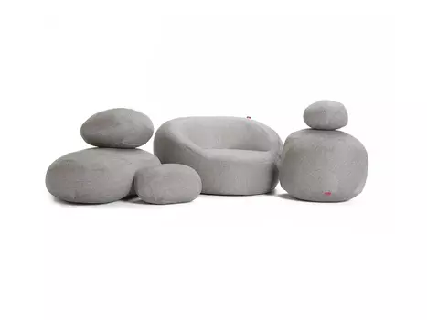 Комплект мягких пуфов-камней