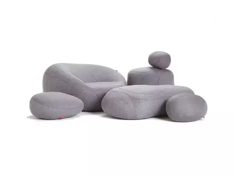 Комплект мягких пуфов-камней