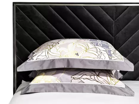 Комплект наволочек сатин принт Пионы серый 50*70(2шт)