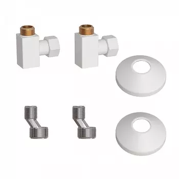 Комплект подключения для полотенцесушителя Point PN00012W 3/4"х1/2" г/ш (квадрат), белый
