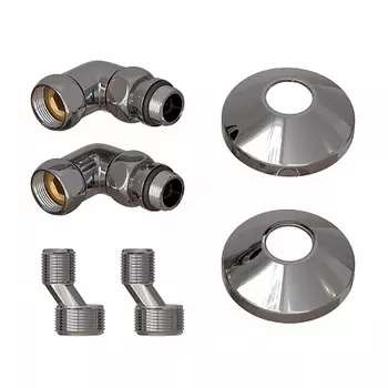 Комплект подключения для полотенцесушителя Point PN93412 3/4"х1/2" г/ш со сгоном, хром