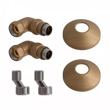 Комплект подключения для полотенцесушителя Point PN93412BR 3/4"х1/2" г/ш со сгоном, бронза