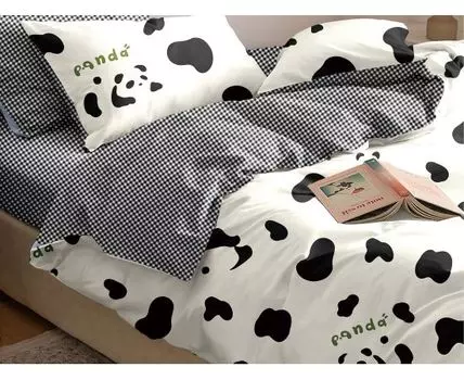 Комплект постельного белья Брижит (Черно-белый)