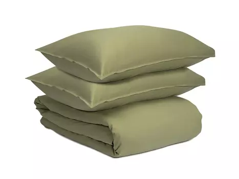 Комплект постельного белья цвета шалфея с брашинг-эффектом