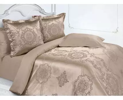 Комплект постельного белья Цветочный вензель (Молочный)