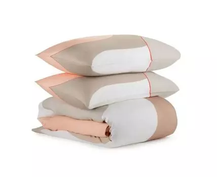 Комплект постельного белья из сатина из коллекции Freak Fruit, 1,5 сп (Бежевый)