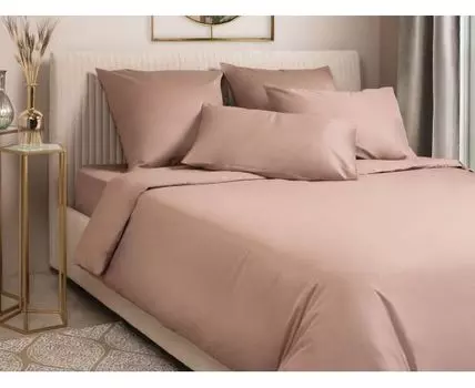 Комплект постельного белья Моноспейс сатин бежевый (Молочный)