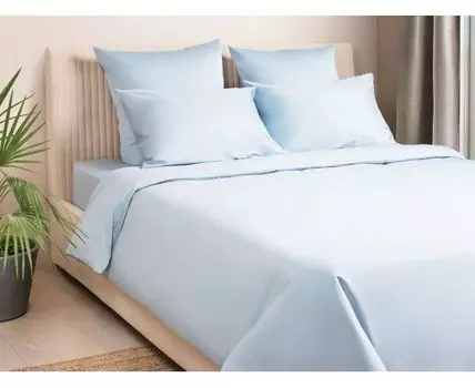 Комплект постельного белья Моноспейс сатин голубой (Голубой)