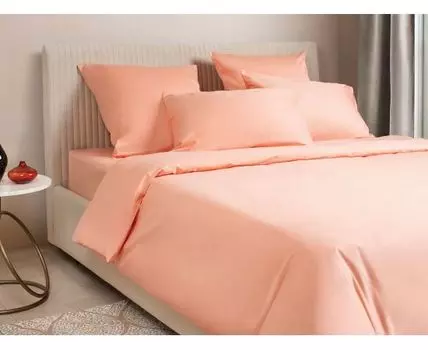 Комплект постельного белья Моноспейс сатин персиковый (оранжевый)