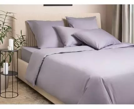 Комплект постельного белья Моноспейс сатин темно-серый (светло-серый)