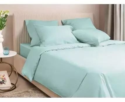 Комплект постельного белья Моноспейс сатин нежно-голубой (Голубой)