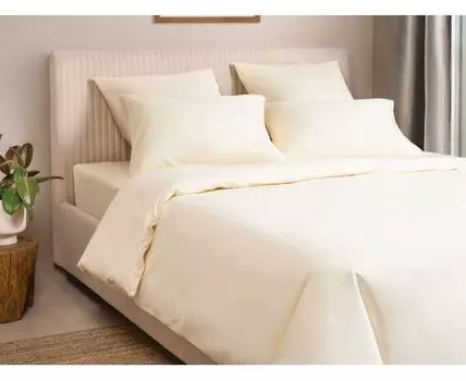 Комплект постельного белья Моноспейс сатин ванильный (Молочный)