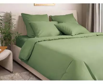 Комплект постельного белья Моноспейс сатин зеленый (Зеленый)