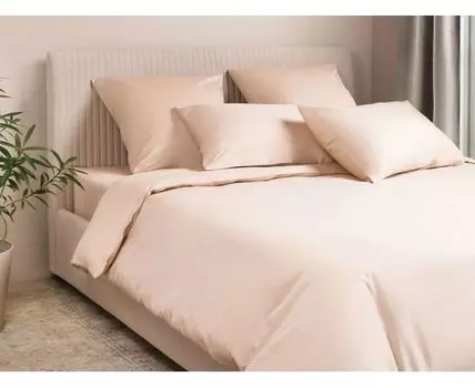 Комплект постельного белья Моноспейс сатин кремовый (Молочный)