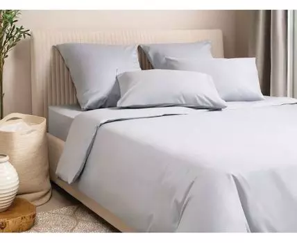 Комплект постельного белья Моноспейс сатин серый (светло-серый)