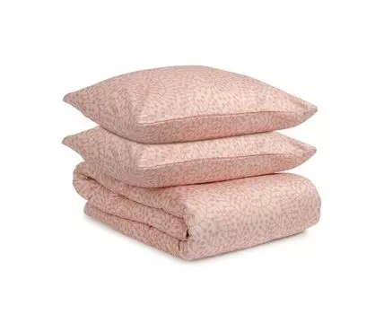 Комплект постельного белья розового цвета с принтом Спелая смородина Scandinavian touch (Розовый, 150)