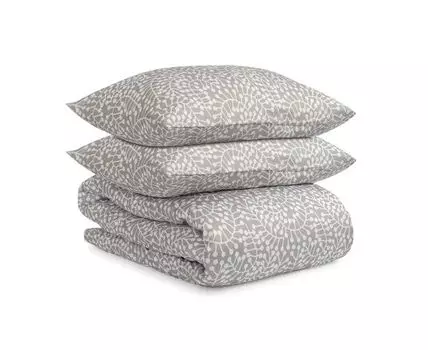 Комплект постельного белья серого цвета с принтом Спелая смородина Scandinavian touch,