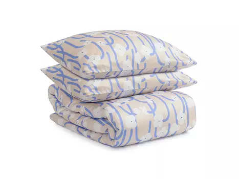 Комплект постельного белья сиреневого цвета с принтом Полярный цветок Scandinavian touc