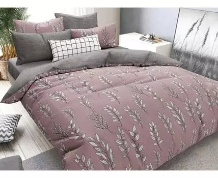 Комплект постельного белья Веточки Бордо (Мультицвет)