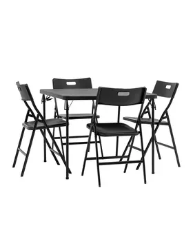 Комплект раскладного стола и стульев Кейт черный